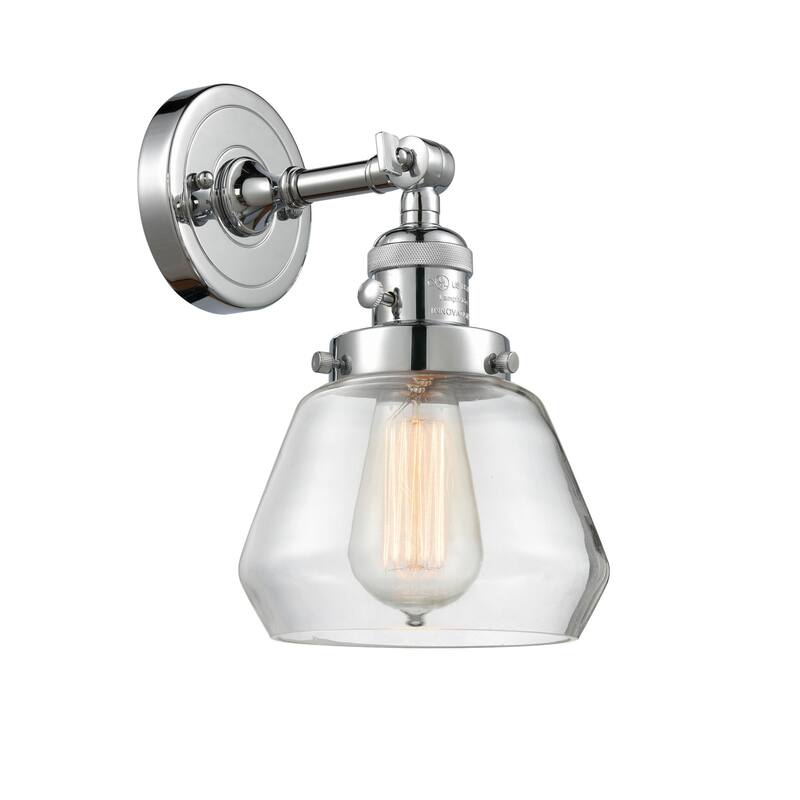 Innovations Lighting Fulton Single Light 11" Tall Bathroom Sconce with - Polished Chrome / Clear
