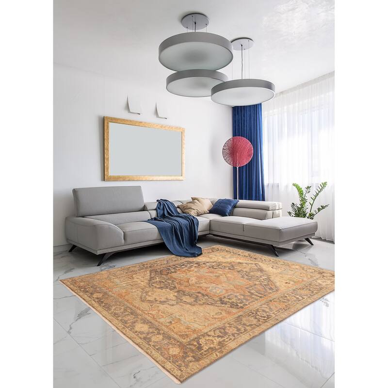 ECARPETGALLERY Hand-knotted Jules Serapi Charcoal Wool Rug - 8'10 x 11'11