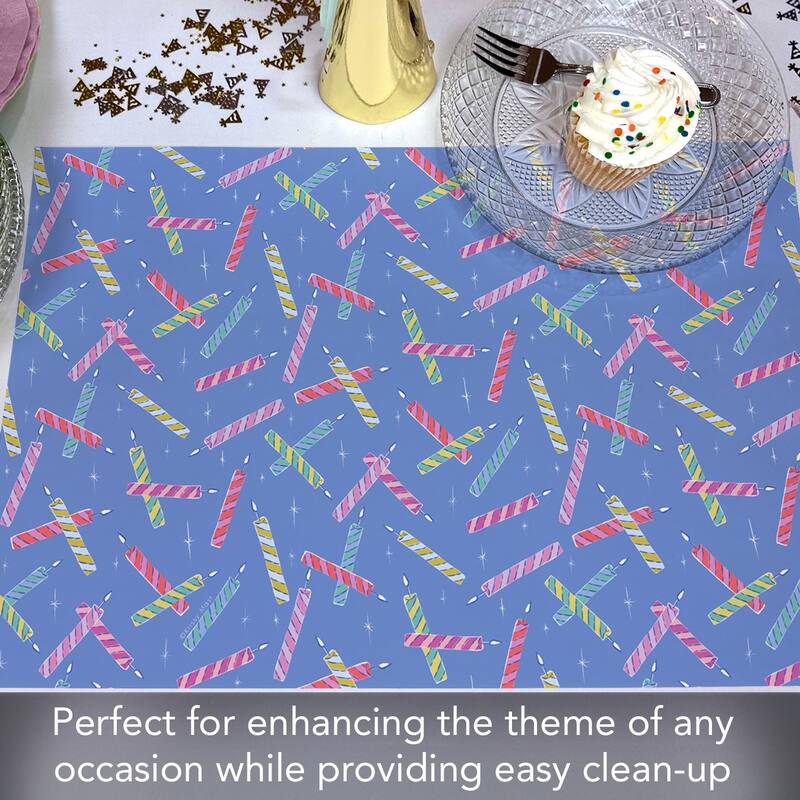 Candle Toss 24 Sheet Reusable Premium Paper Stock Placemats in Resealable Storage Bag Made in The USA 17" x 11"