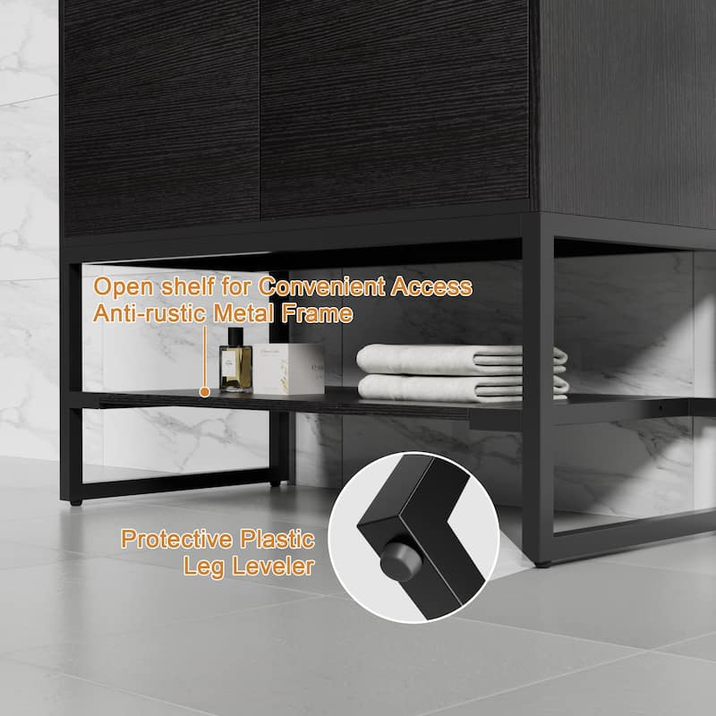 Bathroom Vanity Set Under-mount Ceramic Sink Combo Free Standing