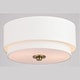 preview thumbnail 12 of 16, Burnaby Mid-Century Modern Ceiling Mount Light White Linen Drum Shade