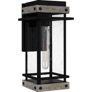 Matte Black One Light Outdoor Wall Mount from the Strader Collection