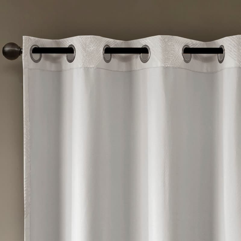 Ogee Knitted Jacquard Total Blackout Curtain Panel(Only 1 Pc Panel)