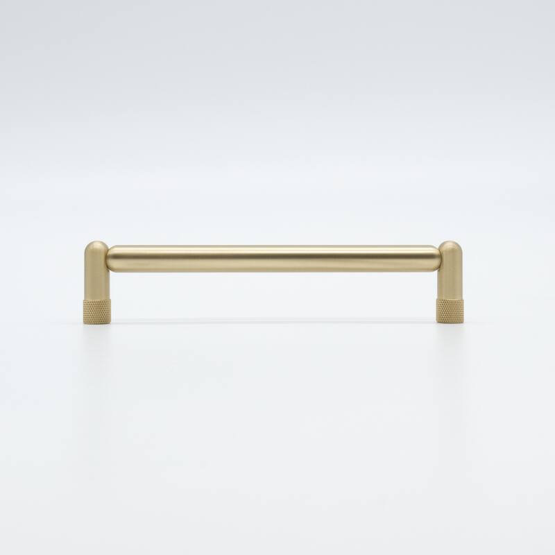 Hapny Home K572 Knurled 6" Center to Center Modern Industrial Luxury - Satin Brass
