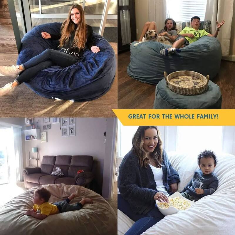 Ultimate Sack 4ft Bean Bag Chair, Oversized Indoor Comfy Lounger, Hunter Suede