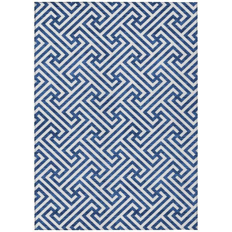 Machine Washable Indoor/ Outdoor Chantille Modern Geo Rug