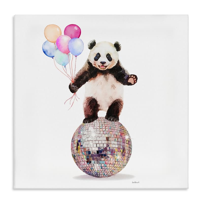 Stupell Panda & Balloons Disco Canvas Wall Art Design By Amanda Greenwood - 24 x 24