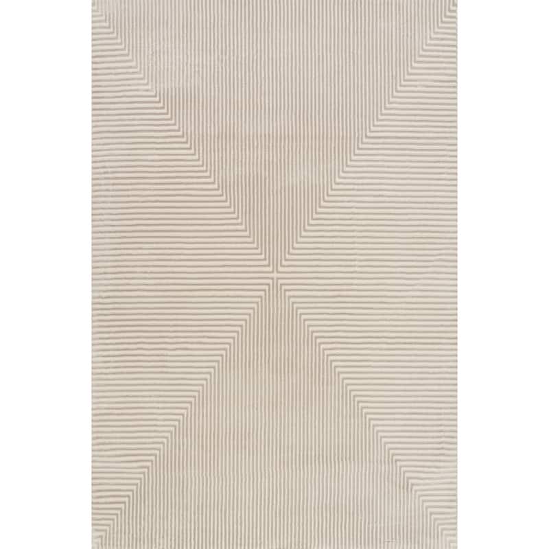 Nuloom Vaelina Mid-Century Geomeric Area Rug - 4' x 6' - Cream - Rectangle