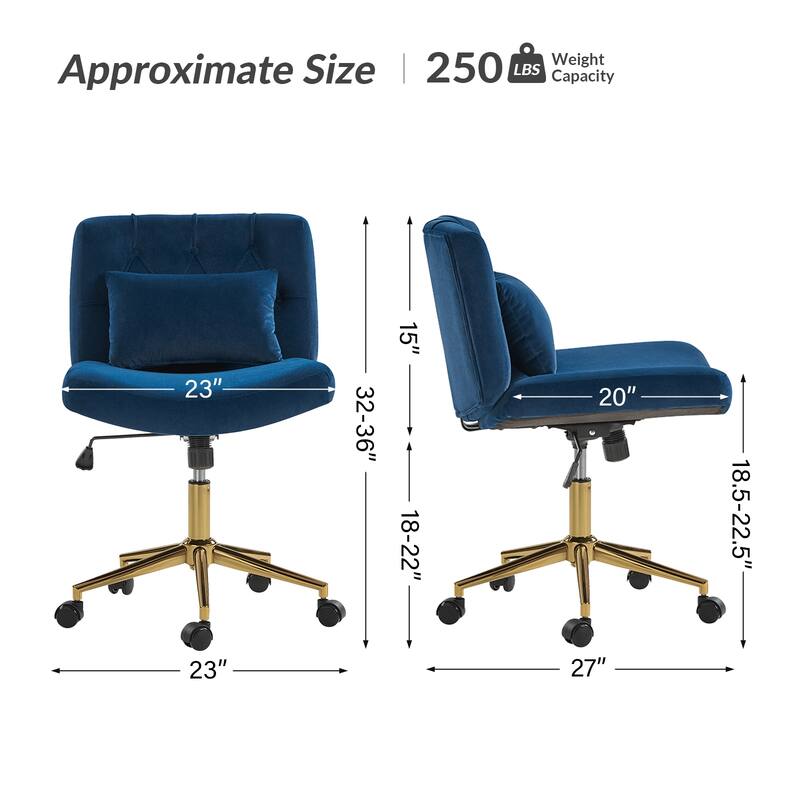 Ollie Modern Flannel Swivel Tilting Office Chair with Pillow by HULALA HOME