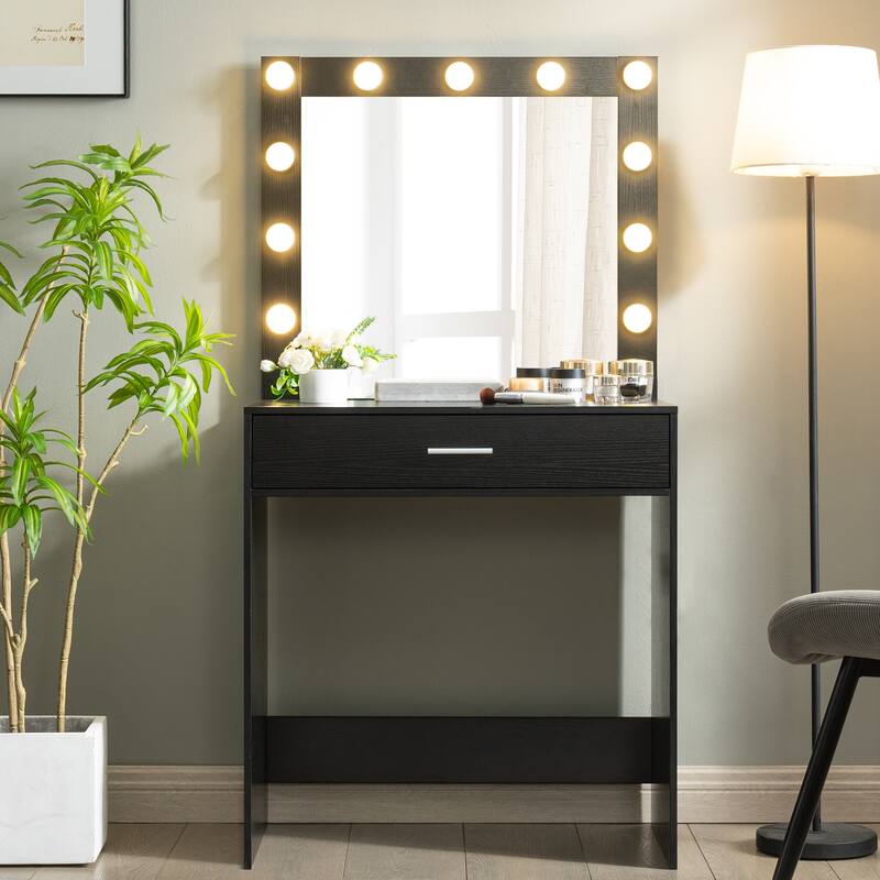 Girls Makeup dressing Table with 3 Color LED Lighting Modes