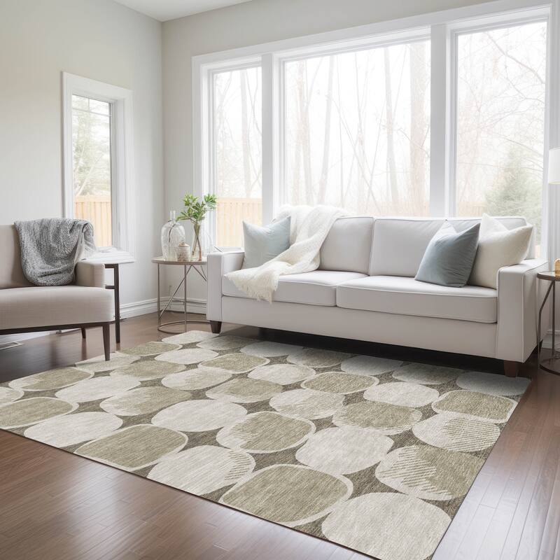 Machine Washable Indoor/ Outdoor Chantille Puffy Modern Rug