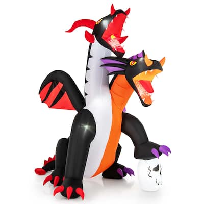 Costway 8 FT Inflatable Twin-Headed Dragon Decoration Giant Halloween - See Details