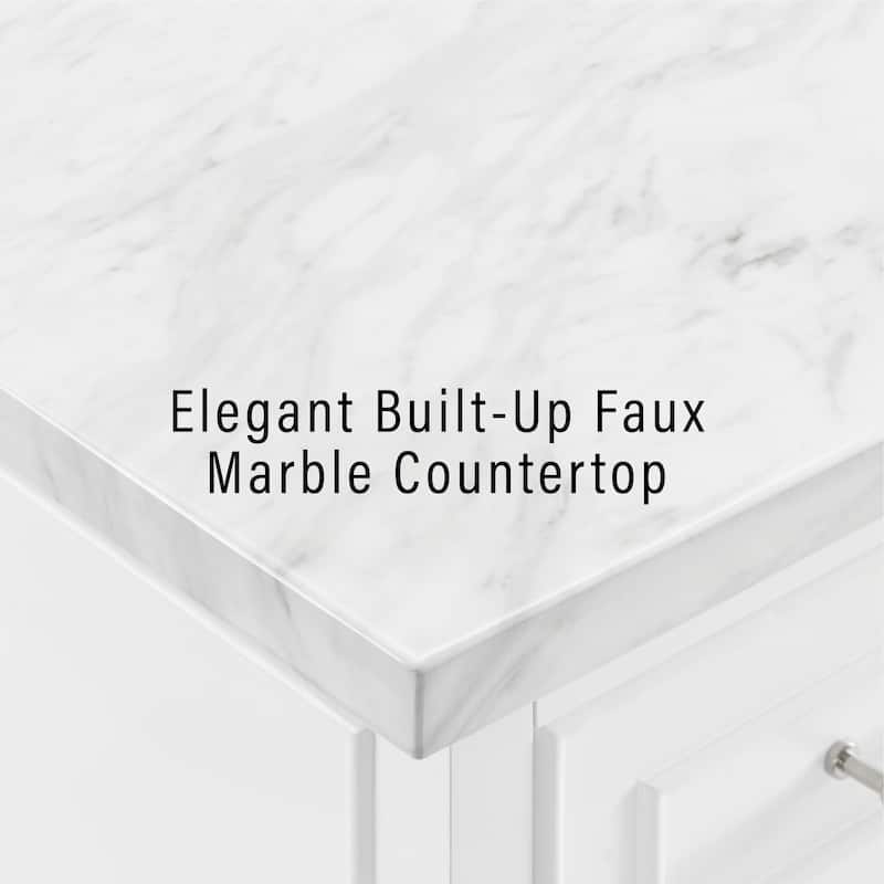Crosley Cutler Faux Marble Top Kitchen Island - 27"d x 42"w x 36.25"h