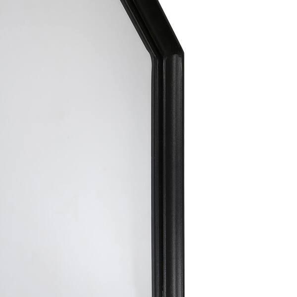 Stretched Octagon Mirror Black Metal Framed Wall Mirror Bed Bath