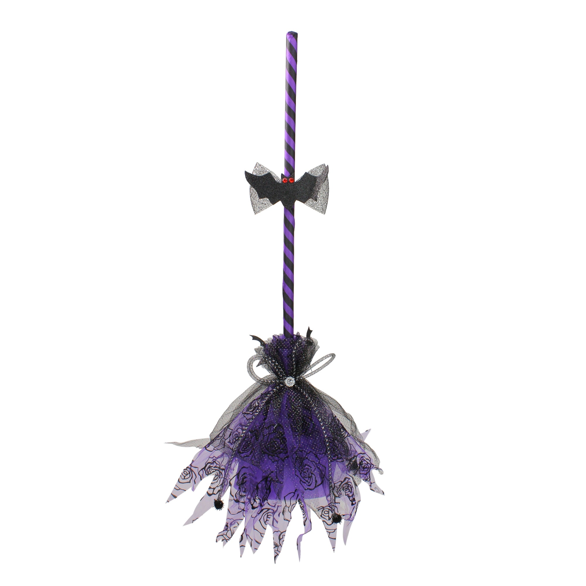 Shop 29 Purple And Black Striped Animated Witches Halloween Broom