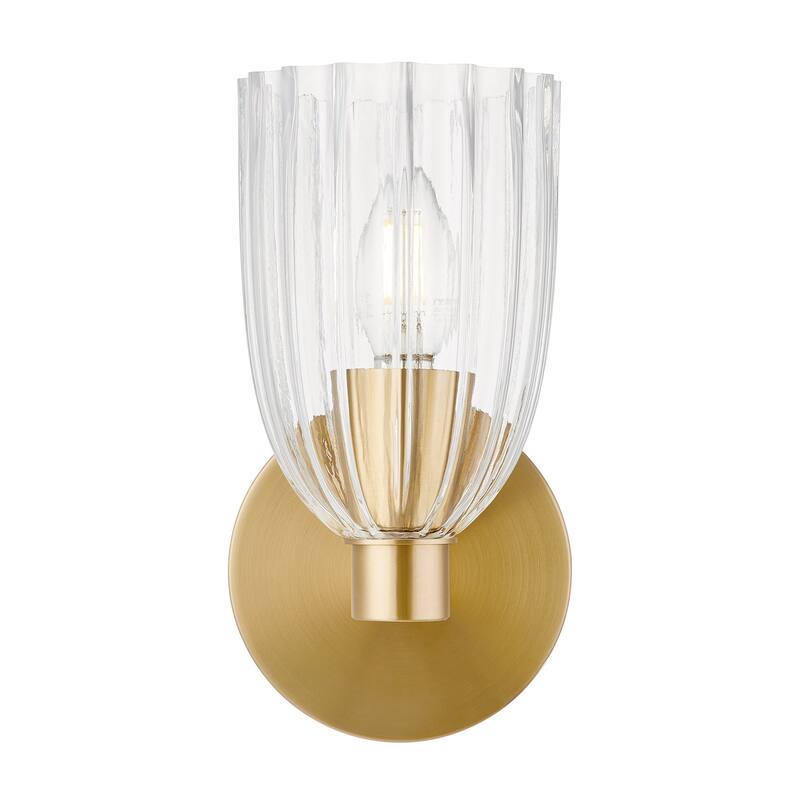 Bellevue SHWS47275 Meridian 9" Tall Bathroom Sconce with Clear Pleated