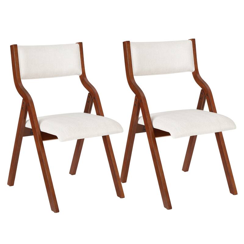 Upholstered folding Dining chair, space saving, easy to carry, Dining Room, 2-Pack