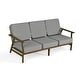 preview thumbnail 87 of 90, Casual Wood Outdoor Patio Sofa Loveseat with Cushion