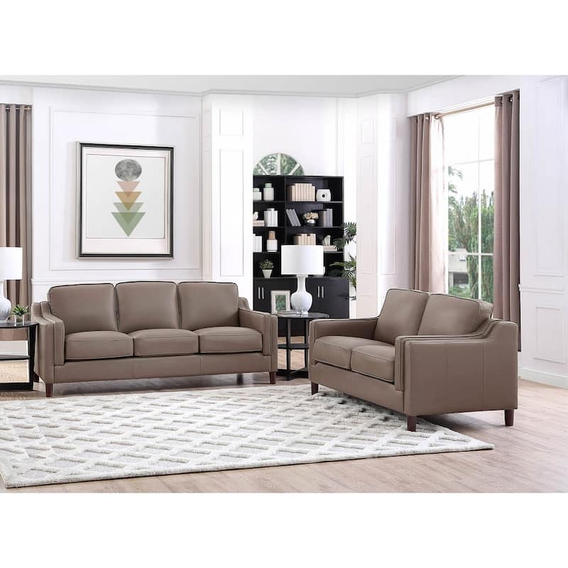 Hydeline Bella Top Grain Leather Sofa Set, Sofa and Loveseat
