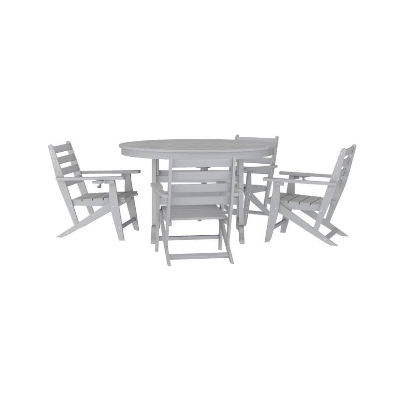 Commercial All Weather Adirondack Table and 4 Chairs with Cupholders