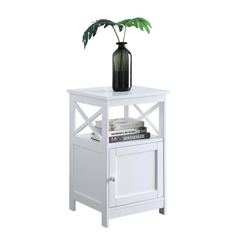 Convenience Concepts Oxford End Table with Storage Cabinet and Shelf