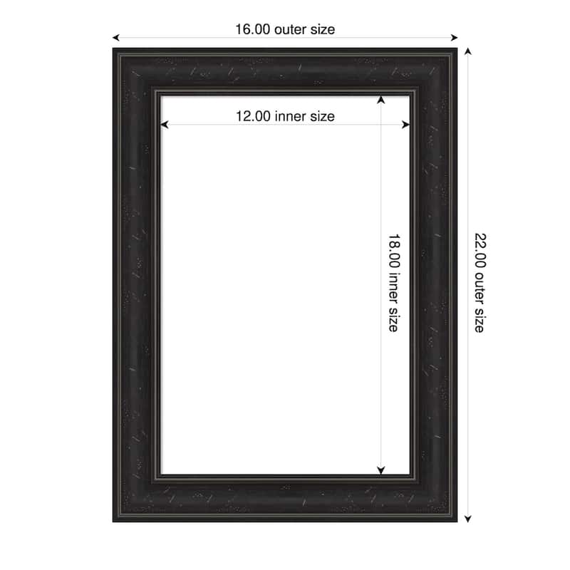 Amanti Art Shipwreck Black Narrow Framed Dry Erase Magnetic Board - 16 x 22 in - Shipwreck Black Narrow