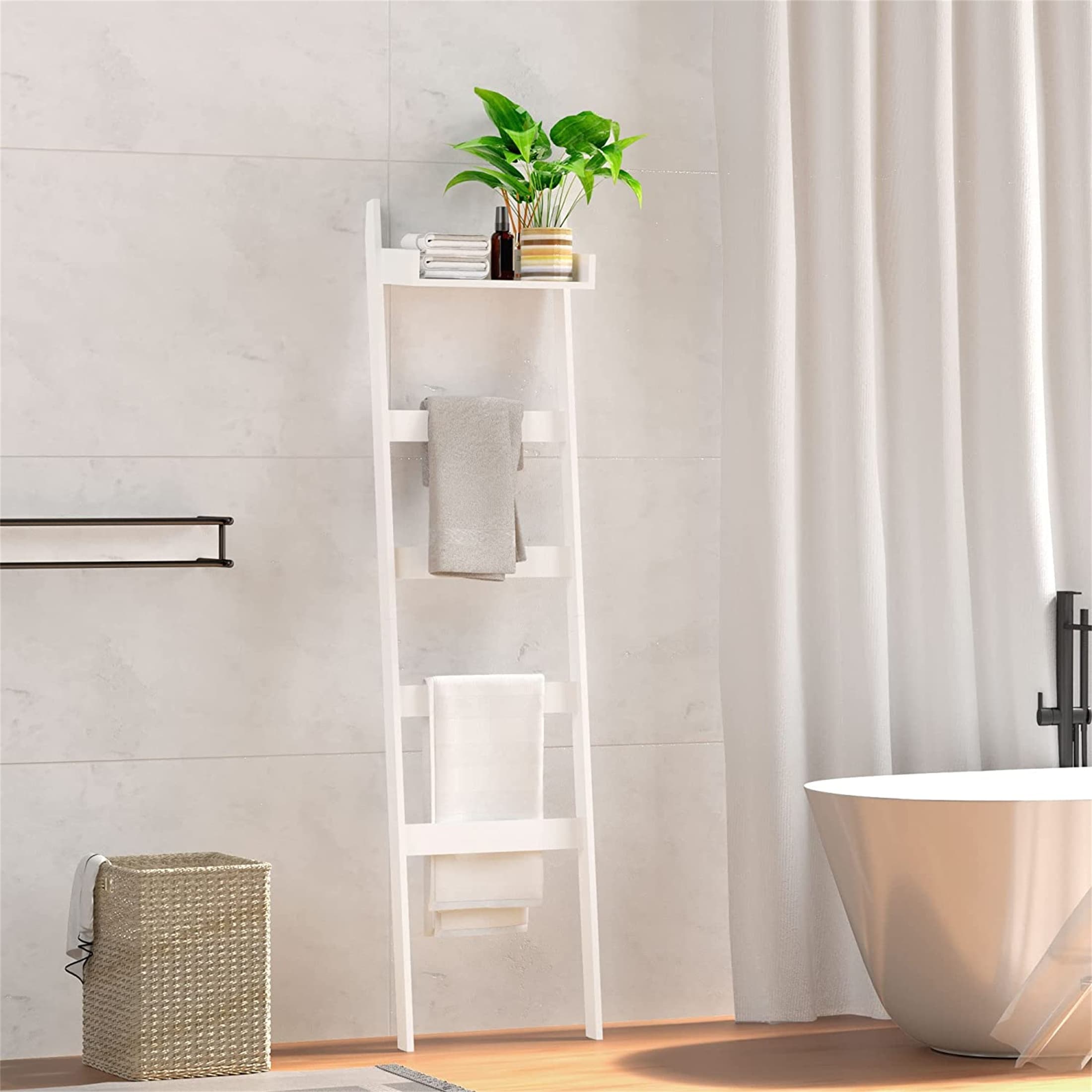 White towel ladder clearance rack