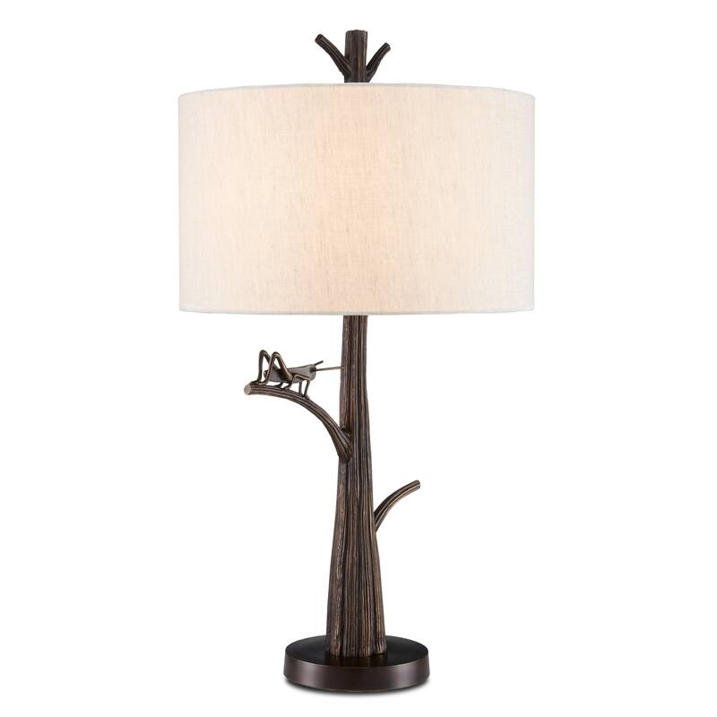 Currey & Company Grasshopper Bronze Table Lamp - 31"h x 17"dia