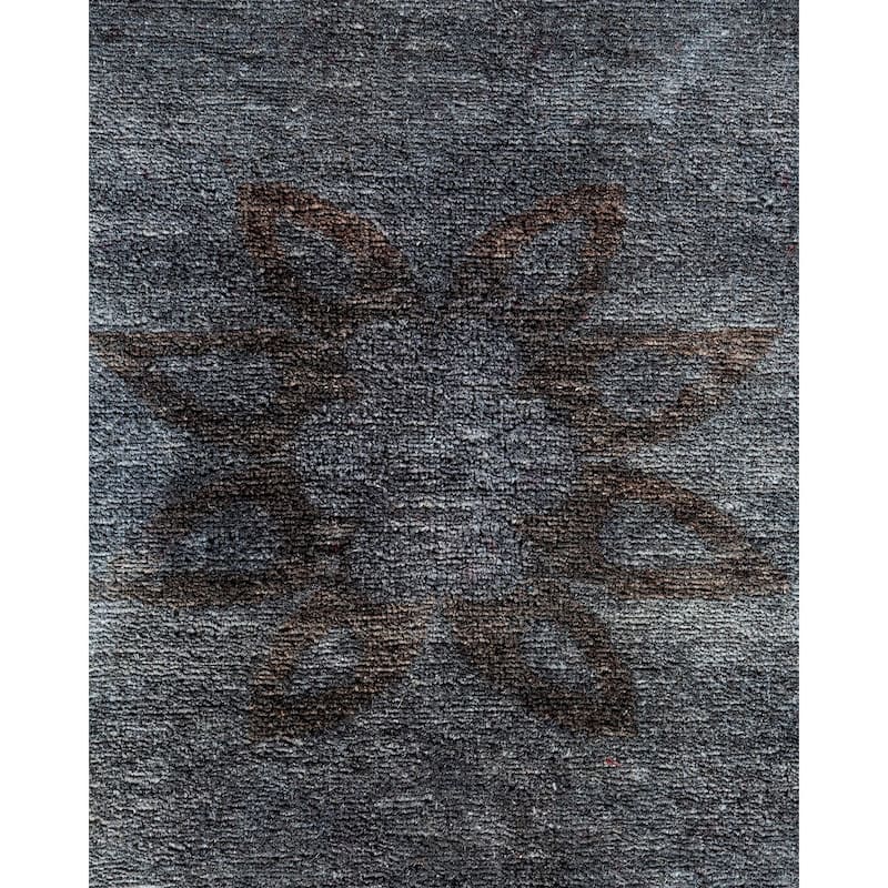 Overton Handknotted Wool Vintage Inspired Contemporary Overdyed Gray Area Rug - 17' 8" x 12' 3"