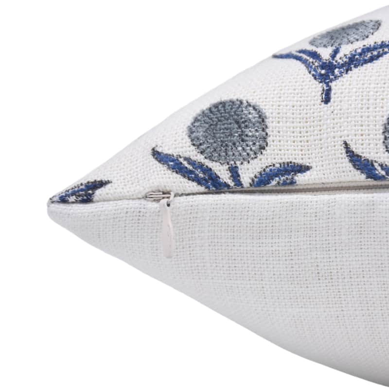 Linen Outdoor Sofa Block print pillow Cover - Ganda Pushpa