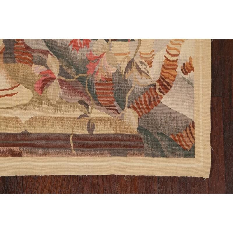 Flat-weave Pictorial Tapestries French Oriental Area Rug Wool Carpet - 3'0" x 5'2"