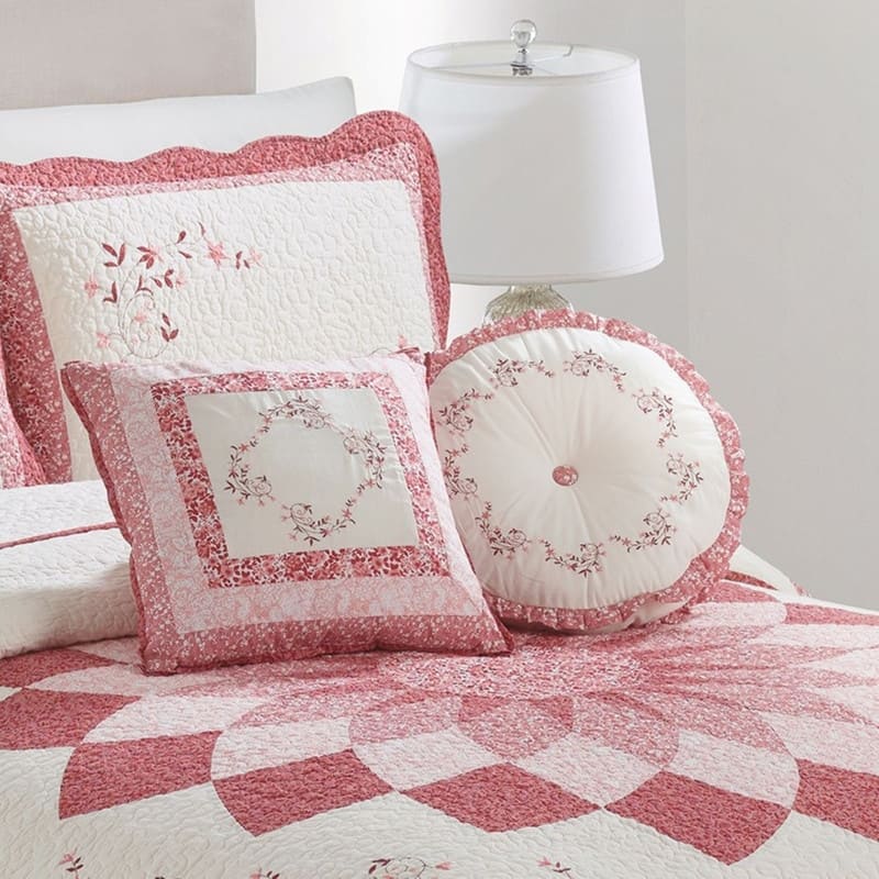 Caroline Embroidered Round Decorative Pillow