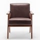 preview thumbnail 53 of 83, Homy Casa Mid-Century Modern Accent Chair, Solid Wood Frame, Extra-Thick Backrest, Wingback Lounge Chair Indoor
