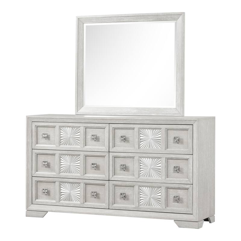 Furniture of America Jupiter 5-Piece Light Grey Wood Panel Bedroom Set
