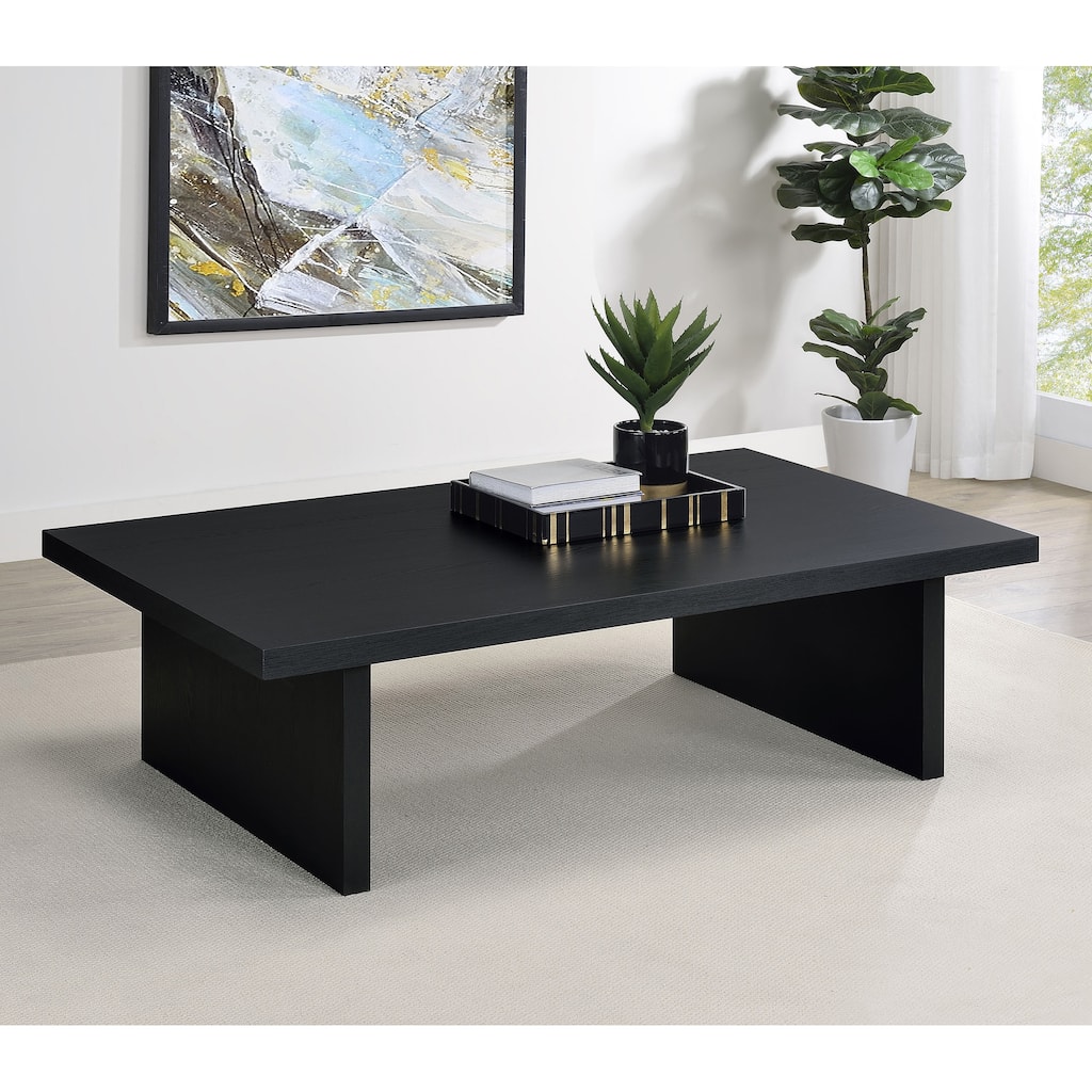 Caroline Black Rectangular Engineered Laminate Coffee Table