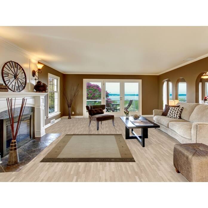 Beige Tribal Gabbeh Indian Rug Hand-Knotted Wool Carpet - 5'2" x 7'6"