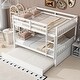 preview thumbnail 33 of 68, Rubber Wood Bunk Bed with Trundle Bed,Converted into 2 Individual Beds