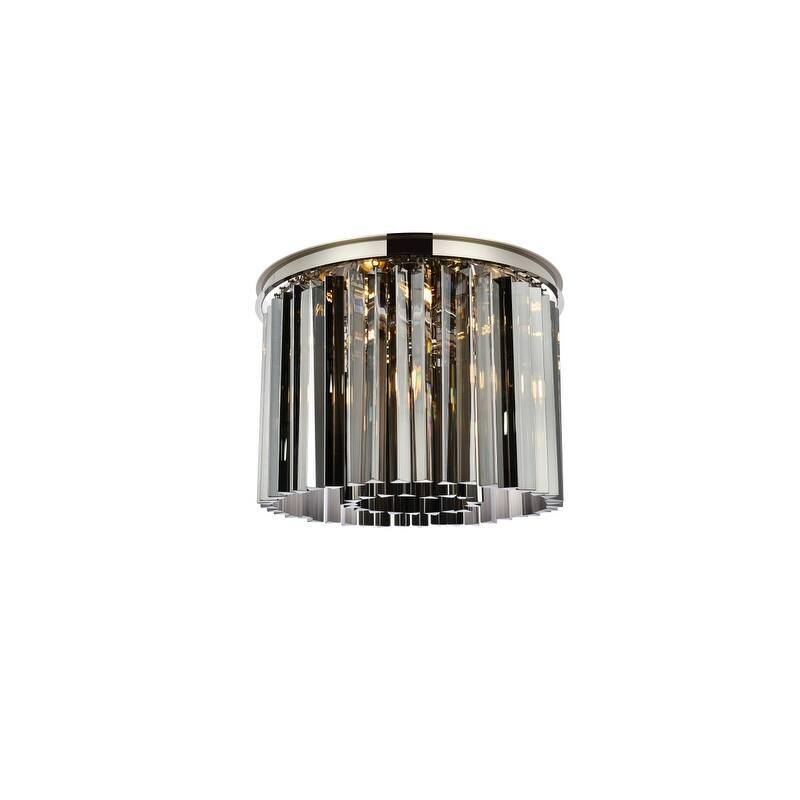 Royce Edge 6-Light Polished Nickel Flush Mount - polished nickel (royal cut silver shade crystals)