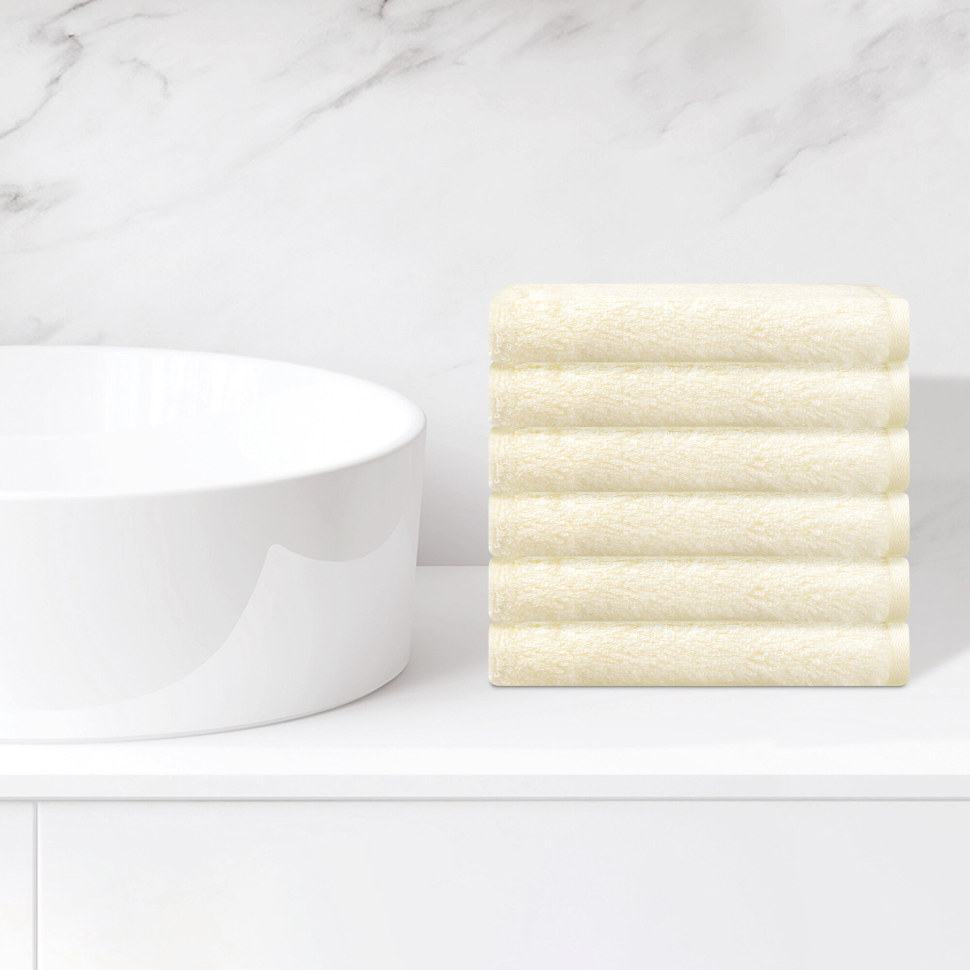6 Pack Cotton Washcloths, Solid Face Cloths, Highly Absorbent and Quick Drying Towels for Hotel, Spa, Bathroom 13