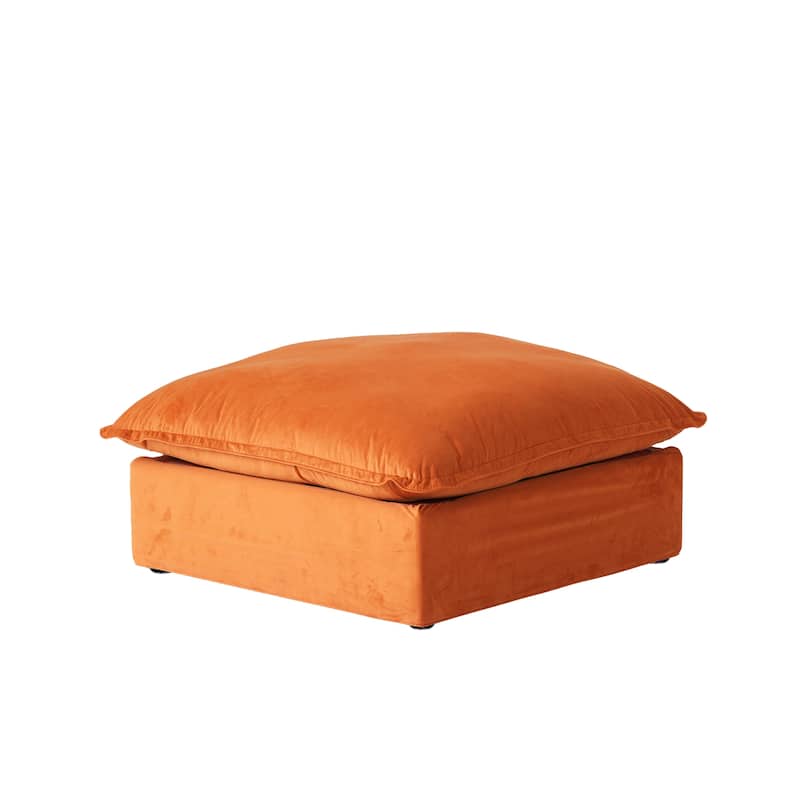 162.98'' U-shaped Large Velvet Fabric Sectional Sofa 6 piece Couch with Ottoman