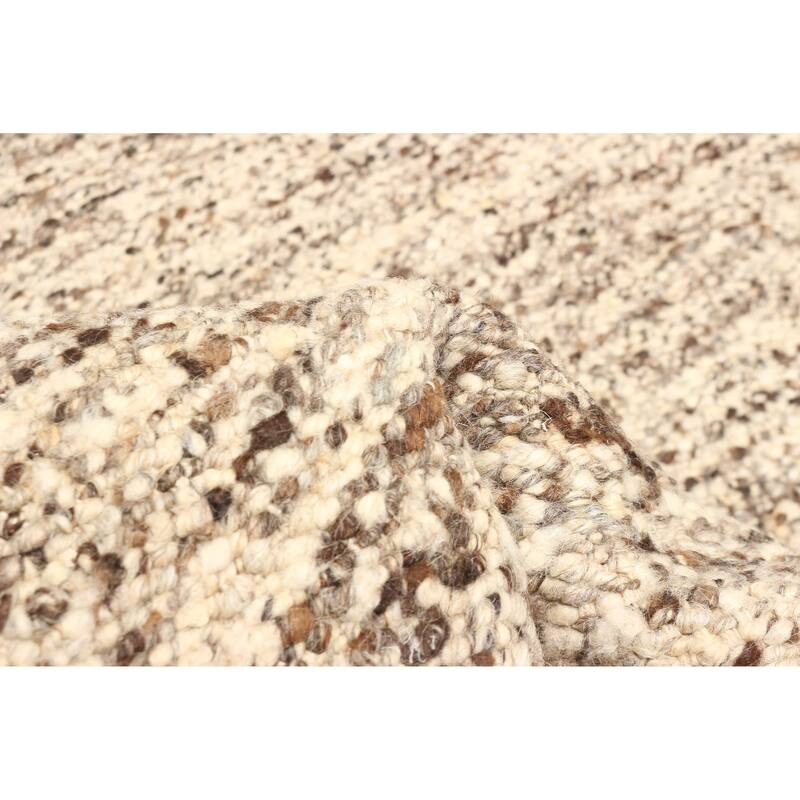 ECARPETGALLERY Braid weave Sienna Brown Wool Rug - 5'6 x 7'8