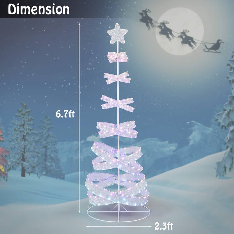 Gymax Pre-lit Spiral Christmas Tree Light Up Artificial Tree w/ 341