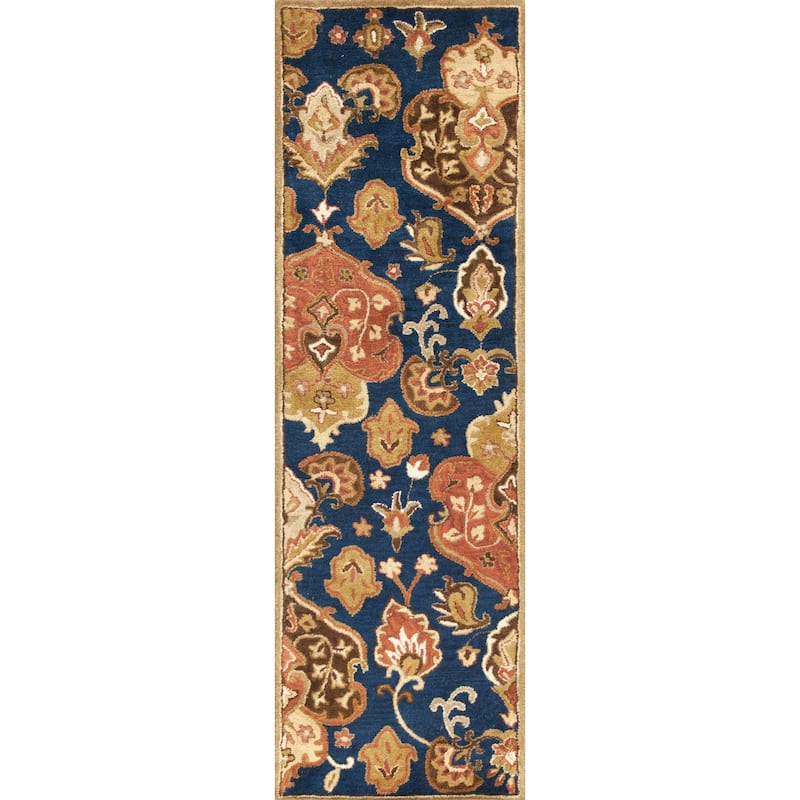 Copper Grove Schwaz Hand-tufted Traditional Navy Wool Area Rug