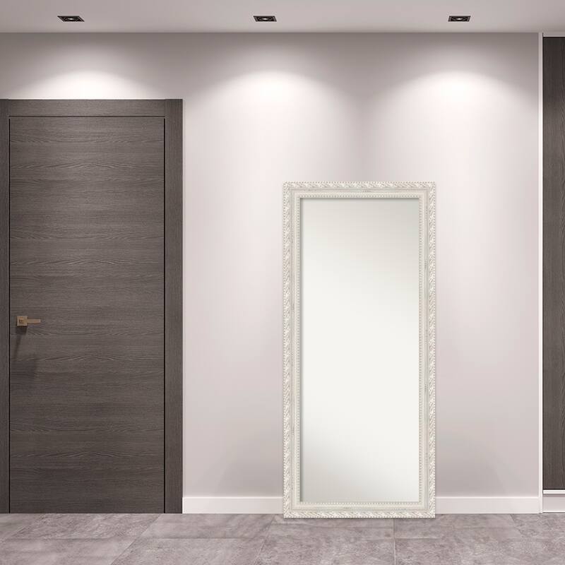Opera Off White Non-Beveled Wood Framed Full-Length Floor Leaner Mirror - Opera Off White - Glass Size 24x60