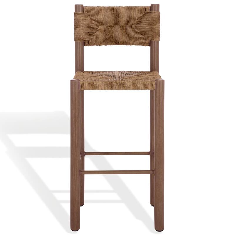 SAFAVIEH Couture Outdoor Patio Furniture Romona 30-inch Barstool, Fully Assembled (Set of 2) - 18"W x 20"D x 43"H