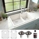 preview thumbnail 3 of 60, Karran 33" Top Mount Large/Small Bowl Quartz Kitchen Sink Kit - 33" x 22" x 9"