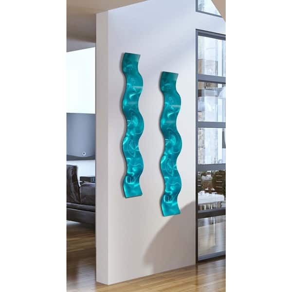 Shop Statements2000 Metal Wall Art Accent Sculpture Modern Decor By Jon Allen Small Wave Overstock 21024076