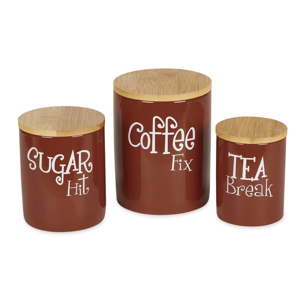 DII Coffee/Sugar/Tea Ceramic Canister (Set of 3)