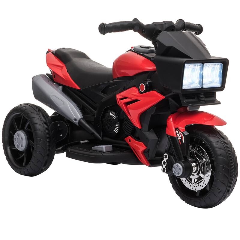 Red Electric Motorcycle for Kids with Front Lights, Motorized Vehicle Toy with Padded Seat, Ride on Electric Car for Lawn