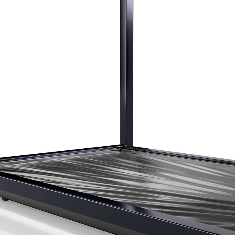 247 Shop At Home Aureum Modern 1-Shelf Sofa Table with Sunburst Base and Tempered Glass Top